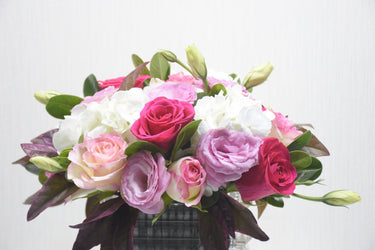 Mixed Flower Arrangement in Glass Vase